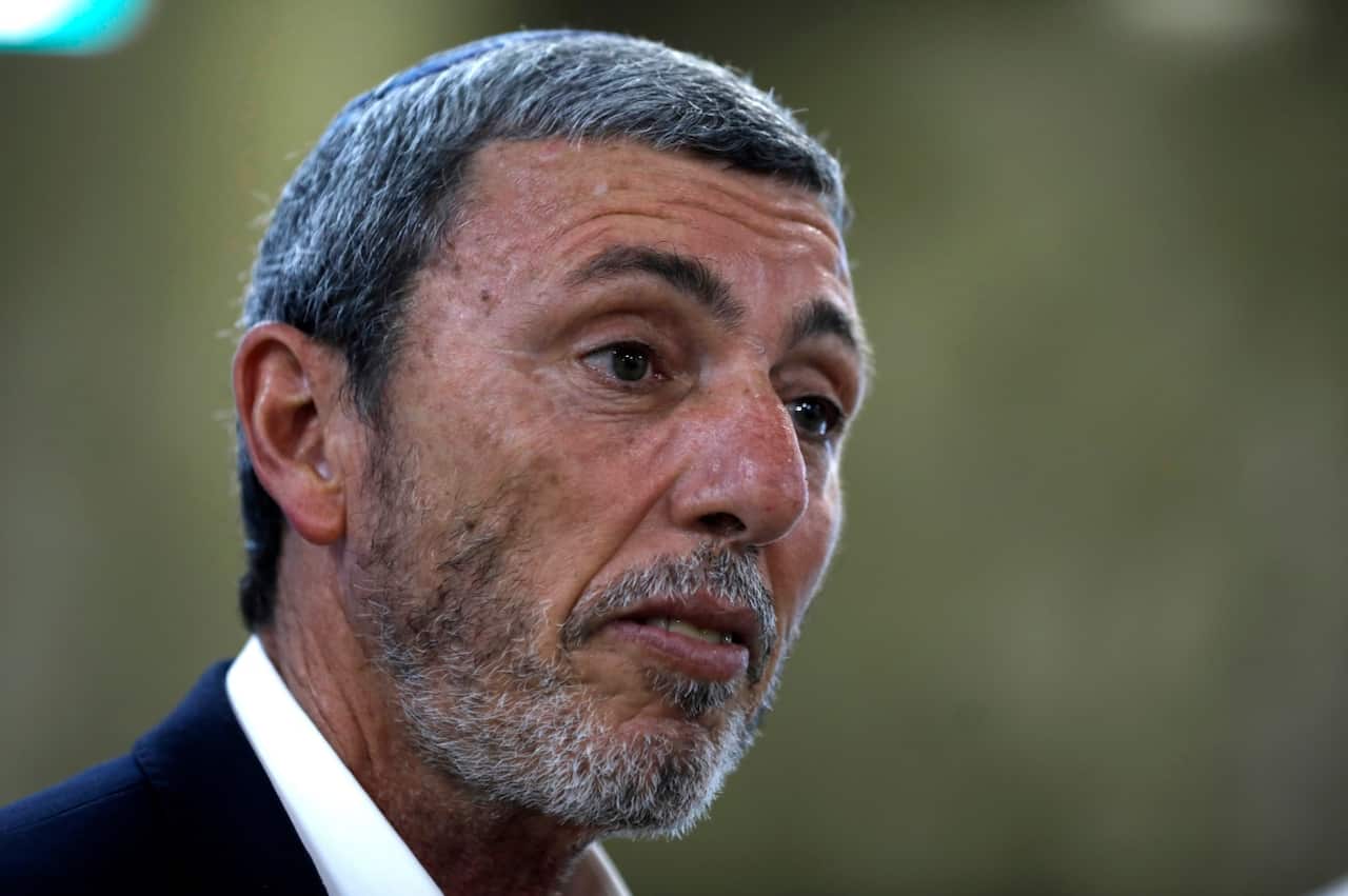 Israeli Education Minister Rafi Peretz arrives to attend a weekly cabinet meeting in Jerusalem, Monday, June 24, 2019. 