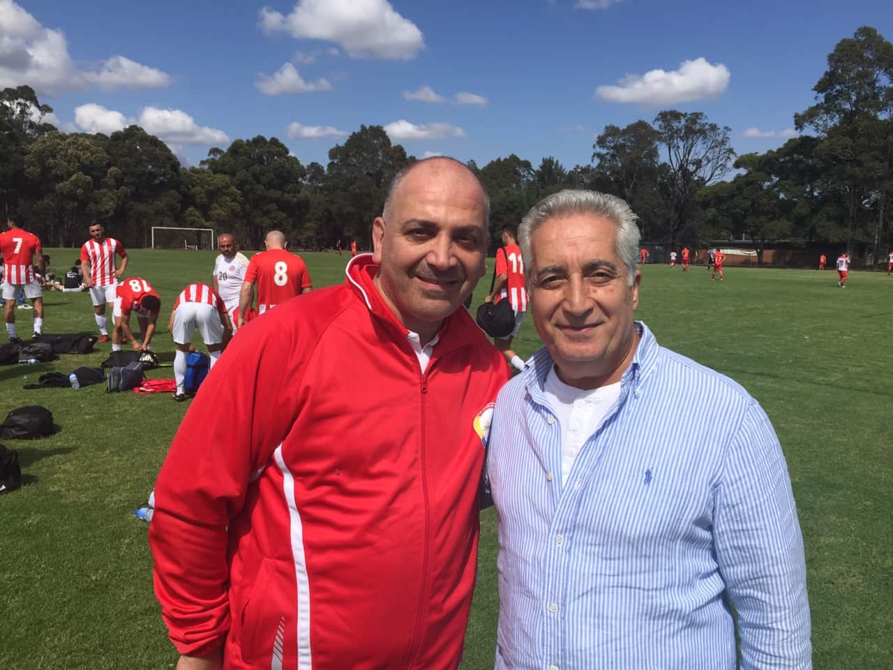 Remy Wehbe [left] and a Team Lebanon supporter