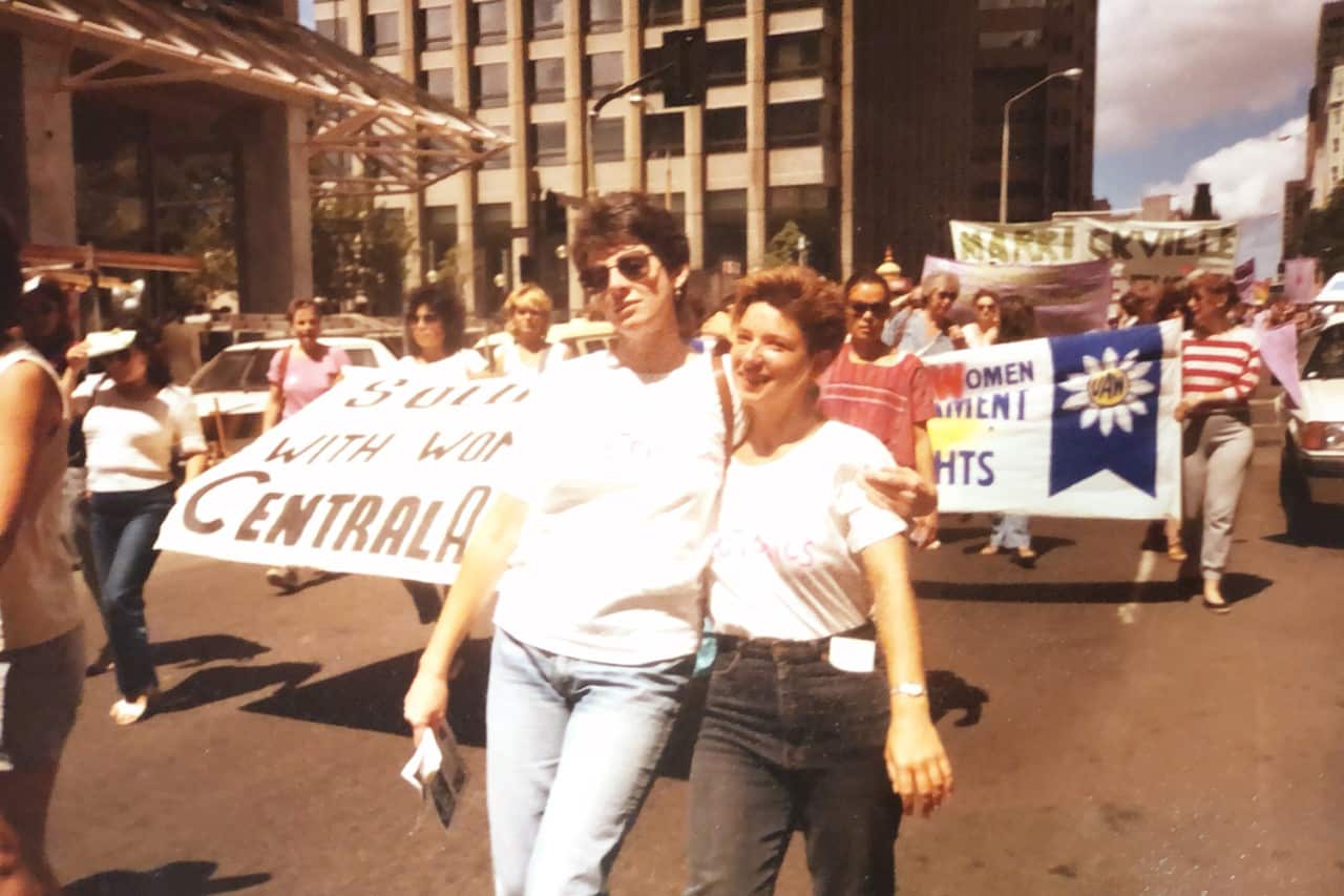 Robyn at a Women's Rights March.