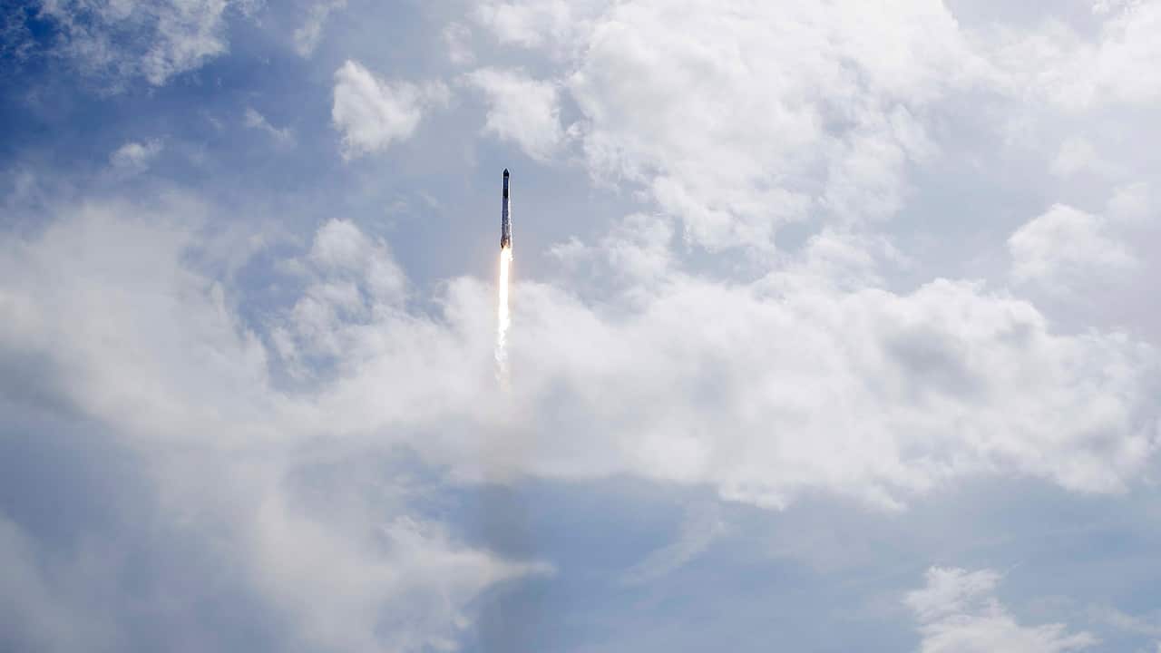 The SpaceX Falcon 9 and the Crew Dragon capsule, with NASA astronauts Bob Behnken and Doug Hurley onboard.