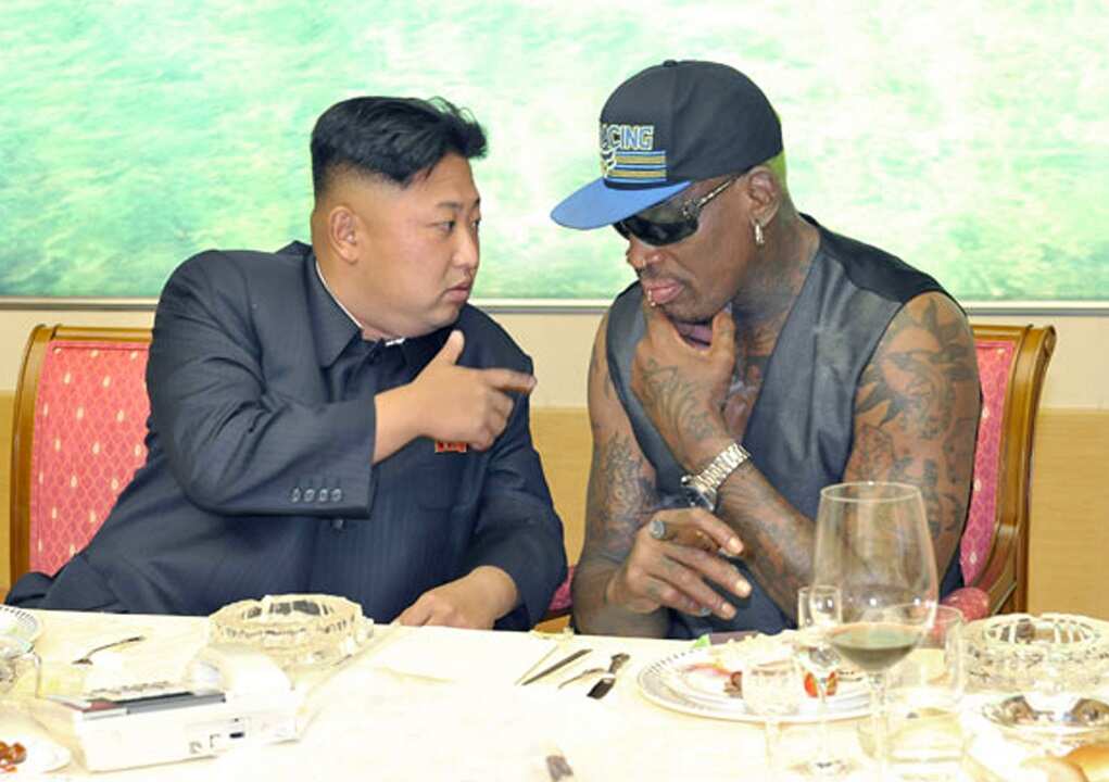 The former NBA bad boy Dennis Rodman visited North Korea in 2013, pictured here with Kim Jong-un, and again in 2017.