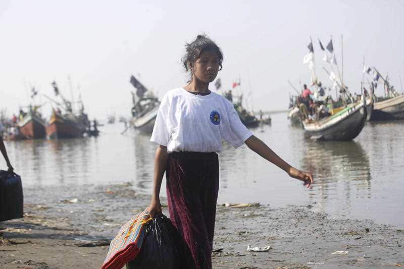 A boat carrying 93 people, believed to be Rohingya Muslims, has been seized by authorities in Myanmar.