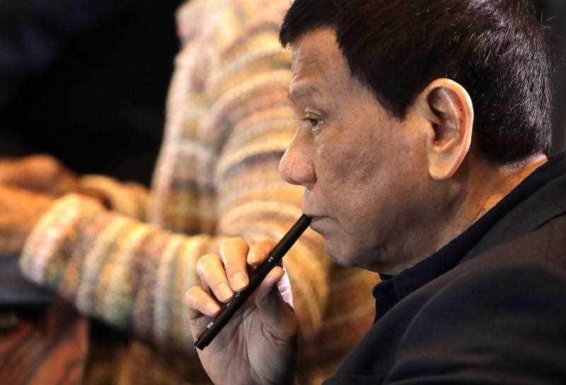 Roo? Or emu, tonight? Philippines President President Rodrigo Duterte weighs up the options.