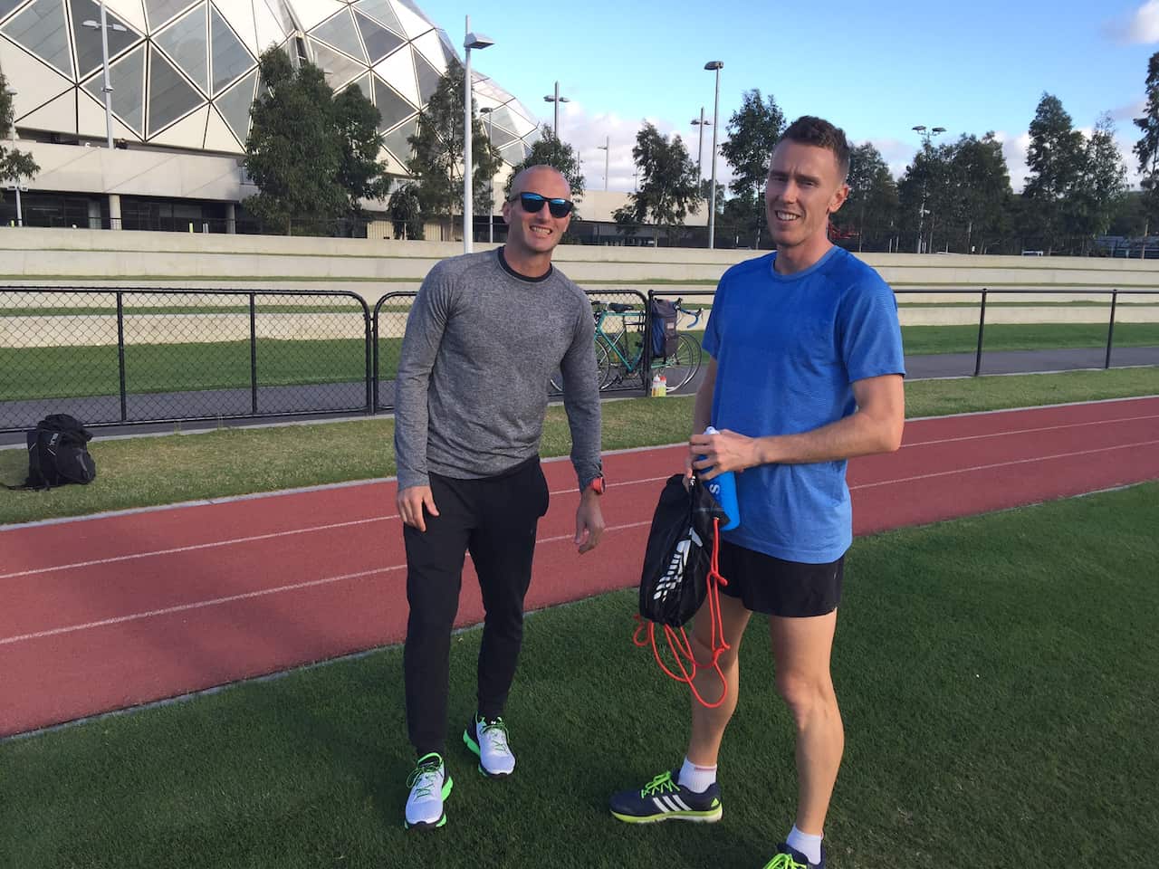 Rowe (right) and coach Justin Rinaldi (SBS)