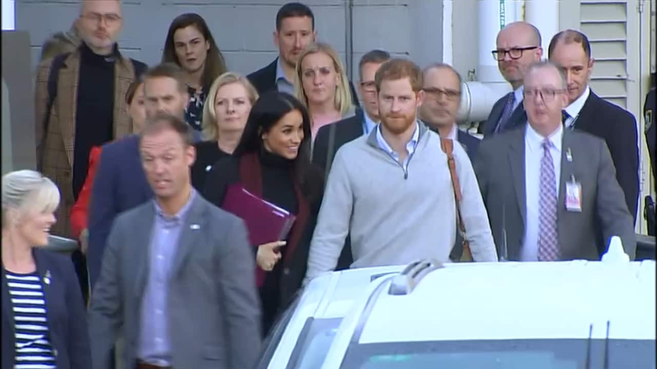 The happy couple arrive in Sydney for their first tour of Australia.