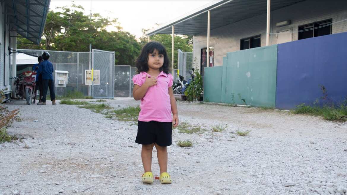 Two-year-old Roze and her family have been on Nauru for five years.