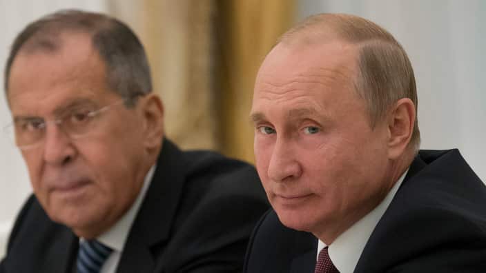 Russian President Vladimir Putin, right, and Russian Foreign Minister Sergey Lavrov.