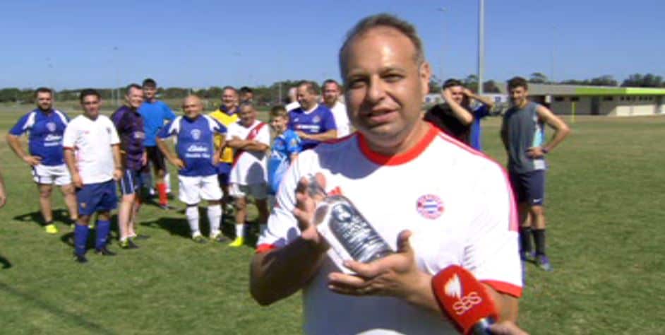 Members of Australia's Russian community gather for a football match in Sydney.