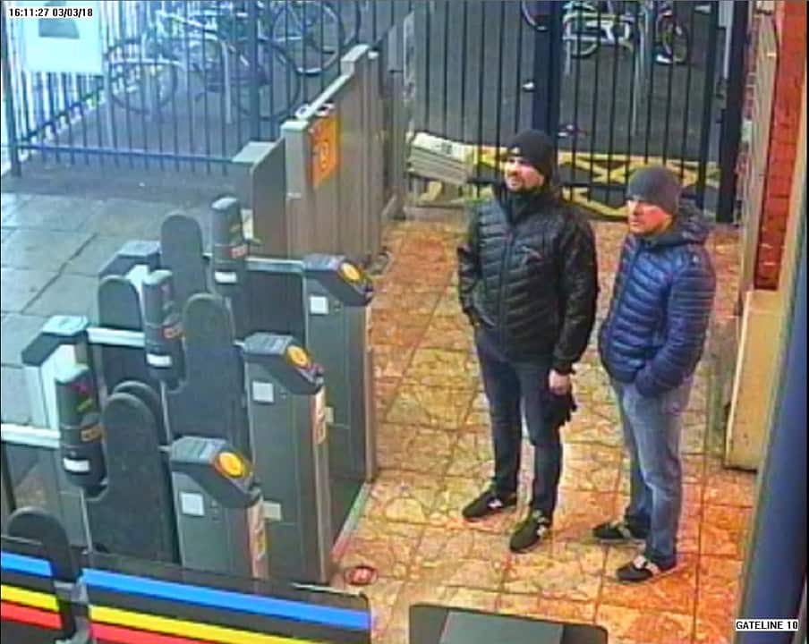 An undated handout photo maBritish London  Alexander Petrov, right, and Ruslan Boshirov, left, at Salisbury train station.