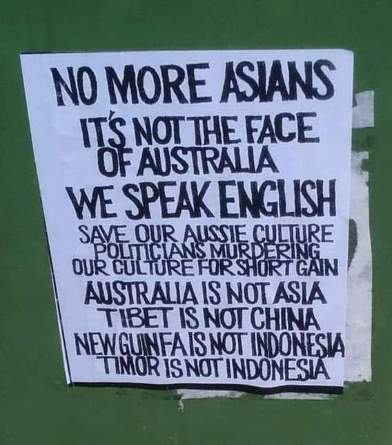 A poster claimed to have been displayed in Ryde in January 2015. 
