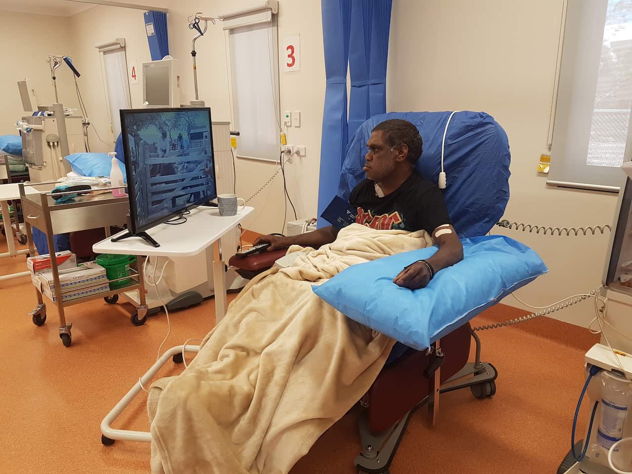 For four to five hours a day, three times a week Mr Jackson goes through dialysis treatment.