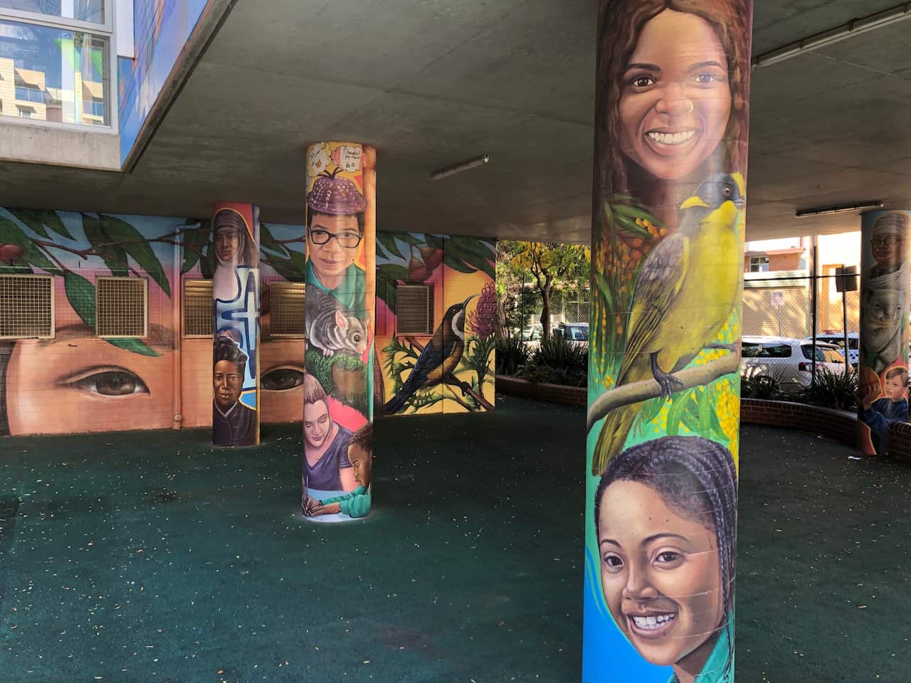Murals celebrating diversity at Sacred Heart