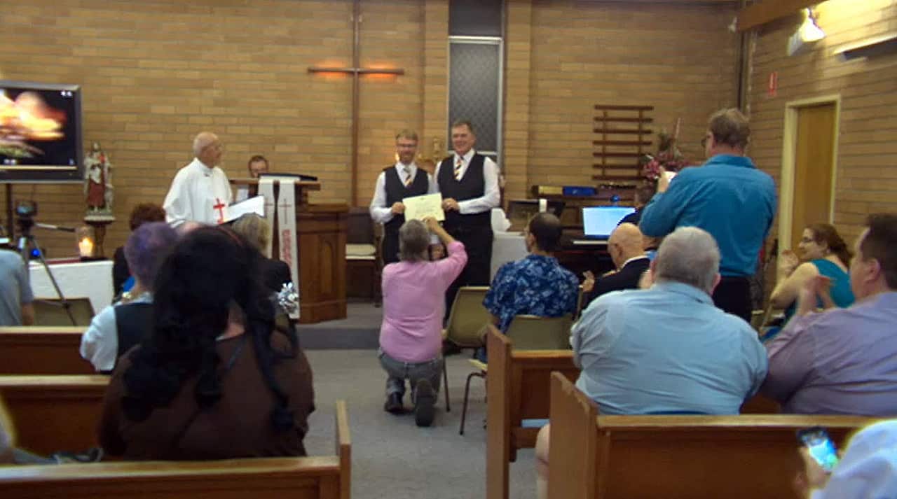 Marc and Alan celebrate their happy moment with family and friends.  