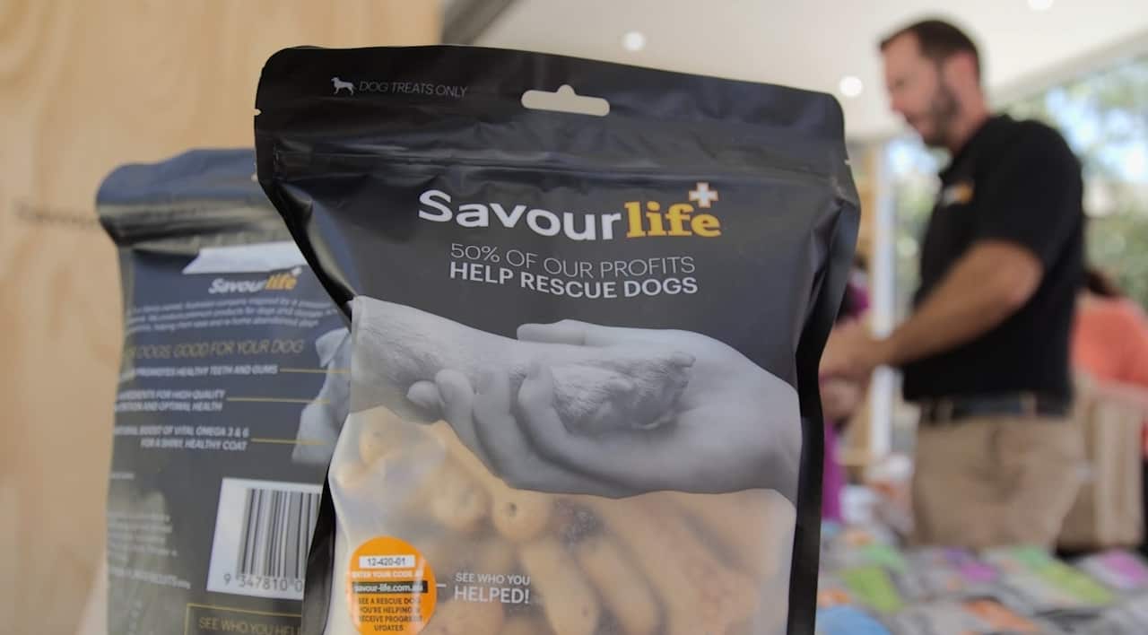 Fifty per cent of SavourLife's profits are donated to rescue charities.