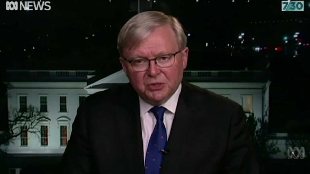 Former Prime Minister Kevin Rudd on ABC's 7:30.