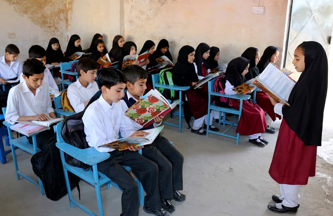 Students at the Khpal Kor Model School.