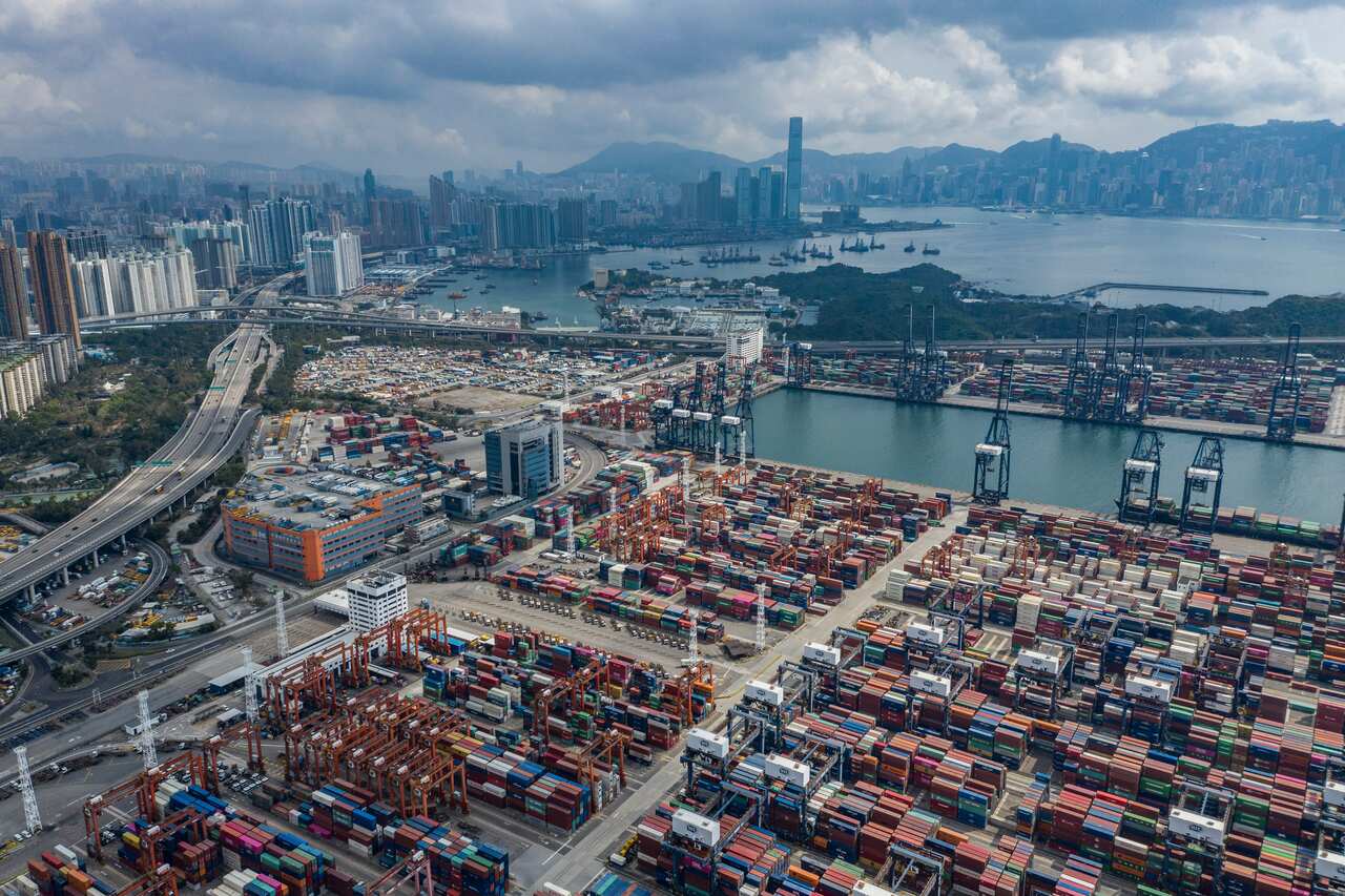 The Kwai Tsing Container Terminals in Hong Kong.