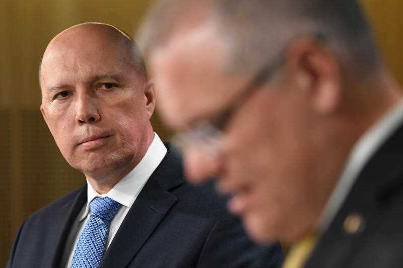 Home Affairs Minister Peter Dutton and Prime Minister Scott Morrison unveiling tough new proposals to strip extremists of their Australian citizenship.