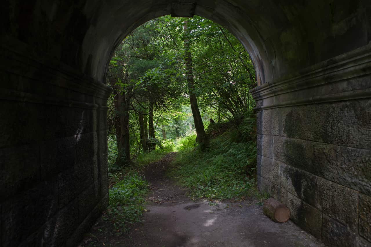 An area under the Overtoun Bridge in Dumbarton, Scotland.