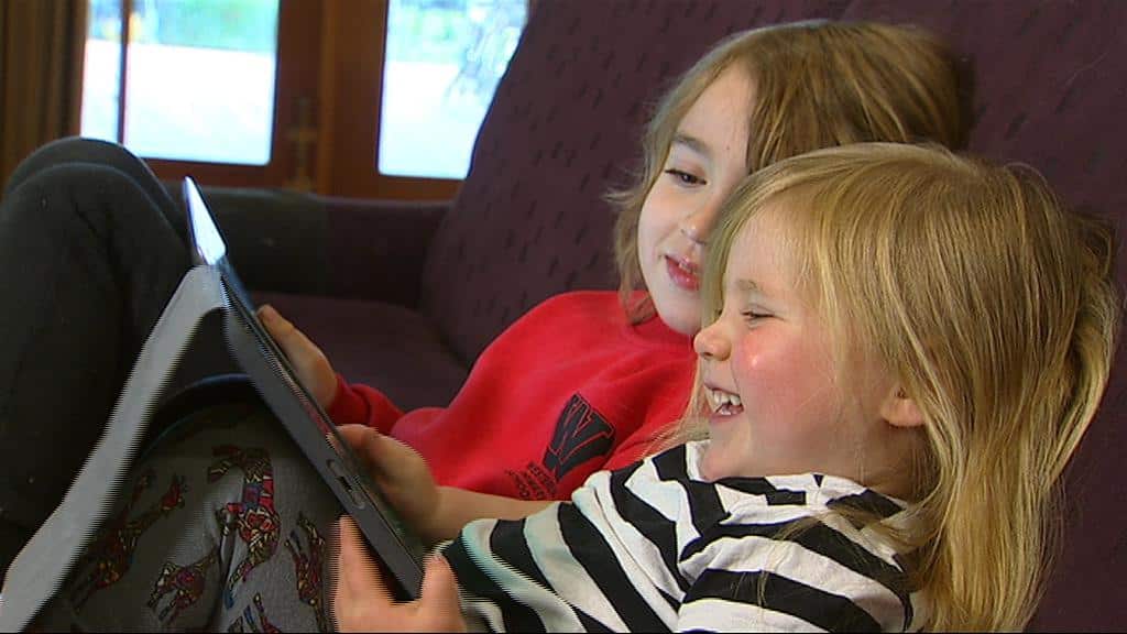 Charlie and Annabel on the iPad