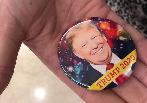 Sasha's Trump badge.