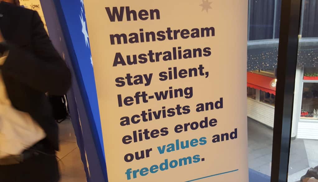 A sign at CPAC.