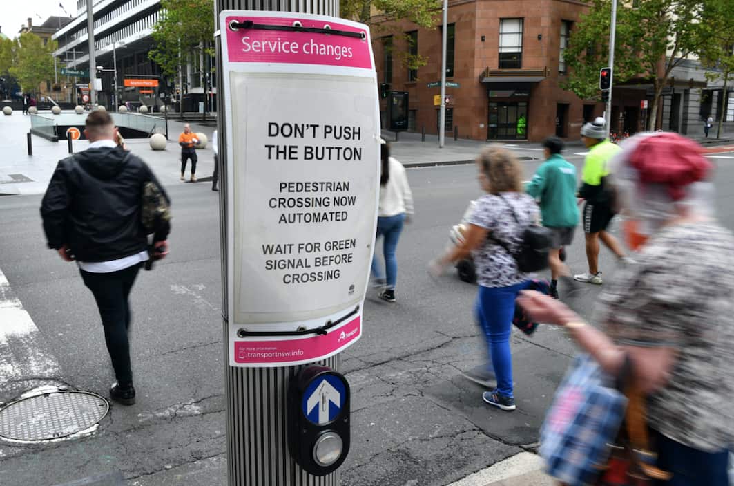 A City of Sydney notice about automated pedestrian crossings at Martin Place.