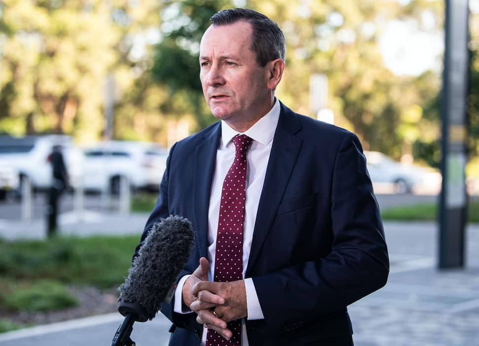 Premier of Western Australia Mark McGowan speaking to media.
