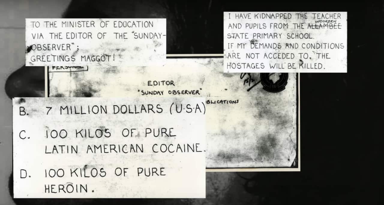 Some cut outs of Edwin Eastwood's demands to the Victorian government.