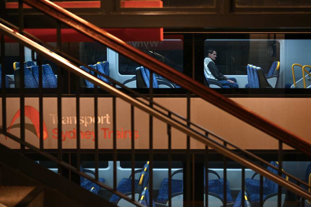 An empty train in Sydney.