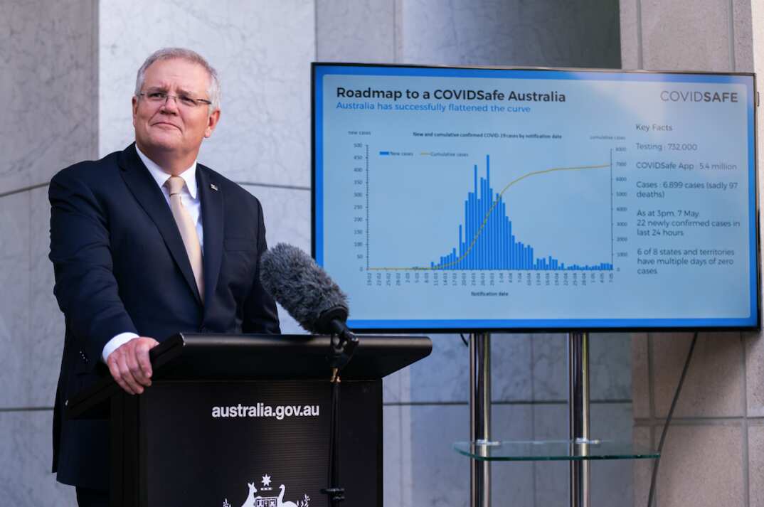 Scott Morrison speaks during a press conference following a national cabinet meeting.