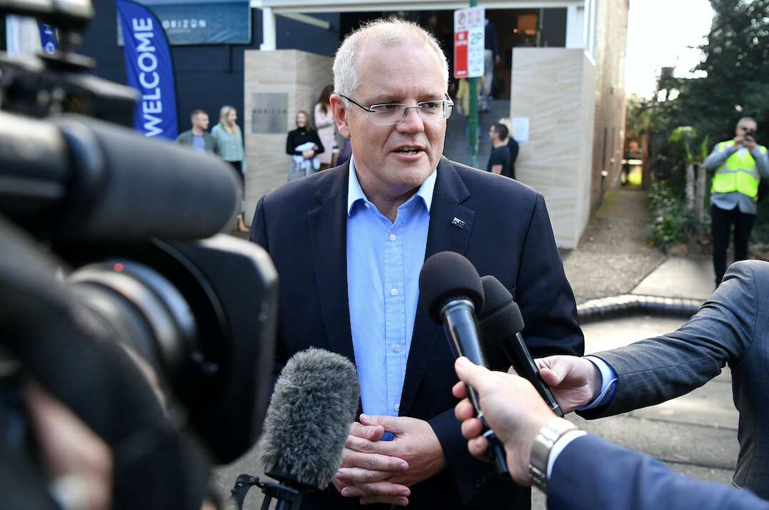 Prime Minister Scott Morrison on the morning after election day 2019.