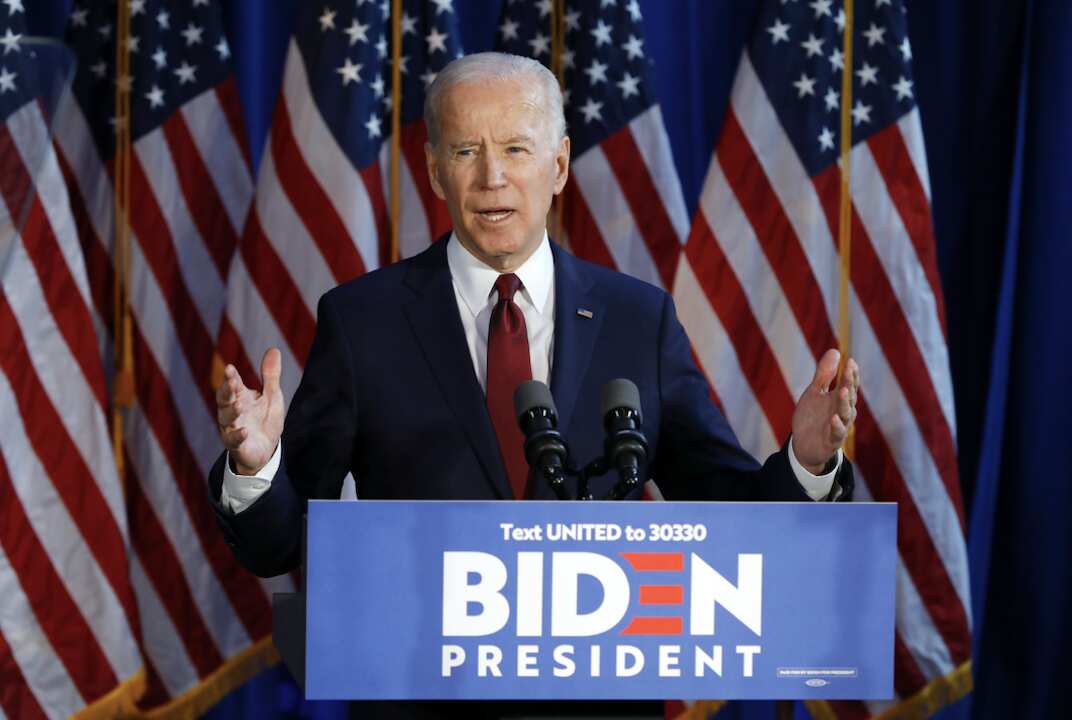 Presumptive Democratic presidential nominee Joe Biden earlier this year.