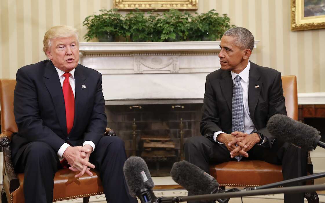 President Barack Obama meets with President-elect Donald Trump in 2016.