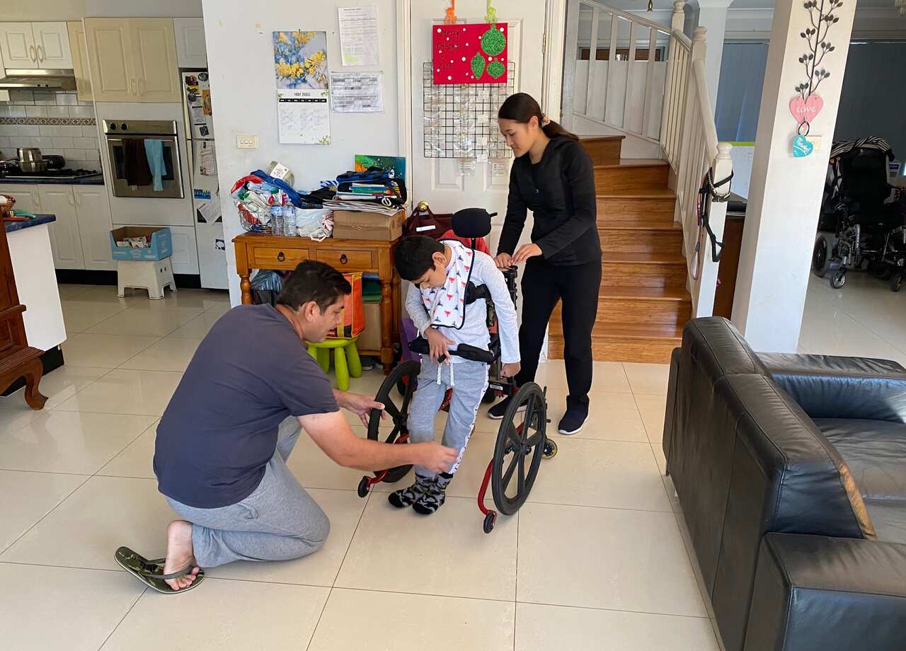 Vivek Singha (L) and his son Kushagra 