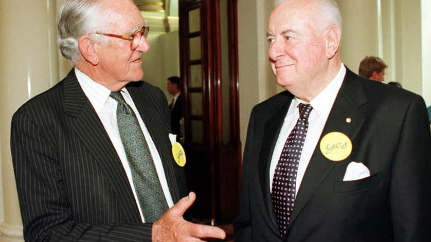 Former prime ministers Malcolm Fraser and Gough Whitlam both played a role in helping set up SBS