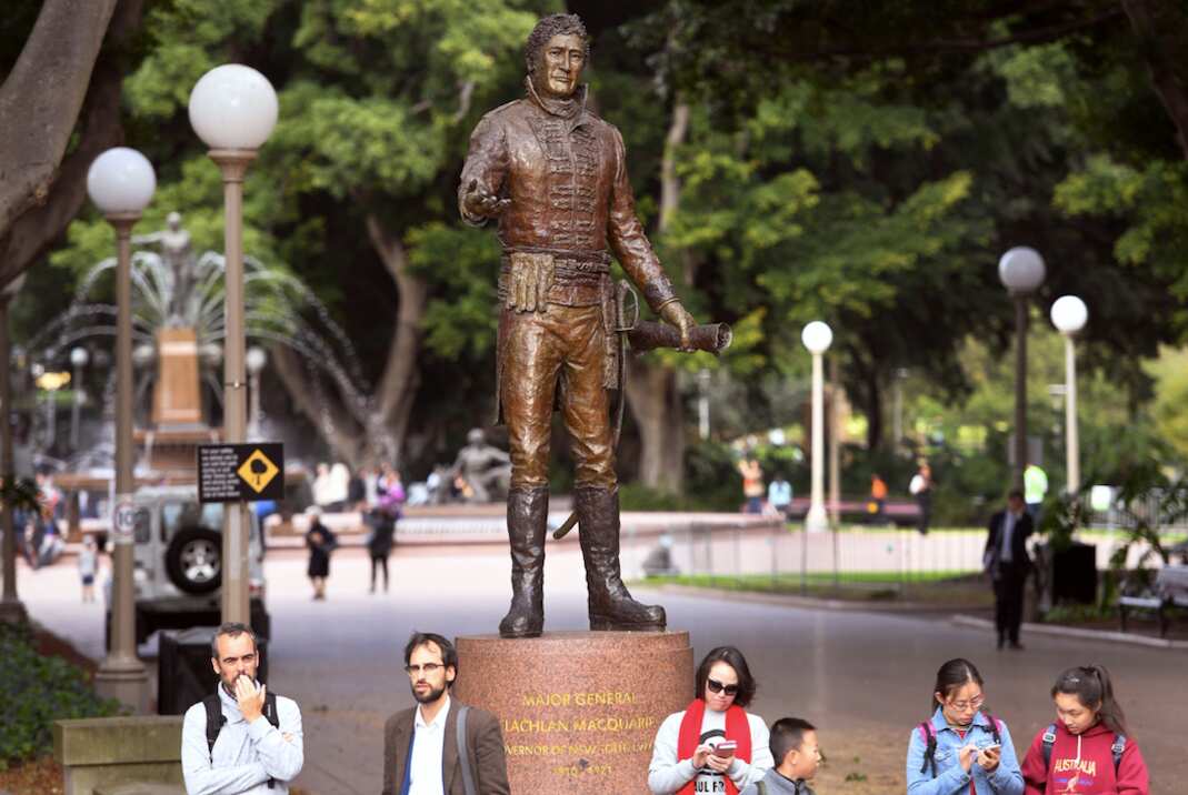 A statue of Lachlan Macquarie in Sydney's Hyde Park.