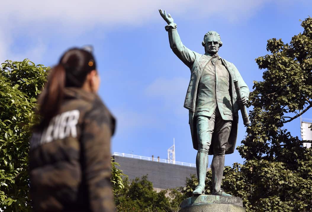 A statue of Captain James Cook in Sydney.