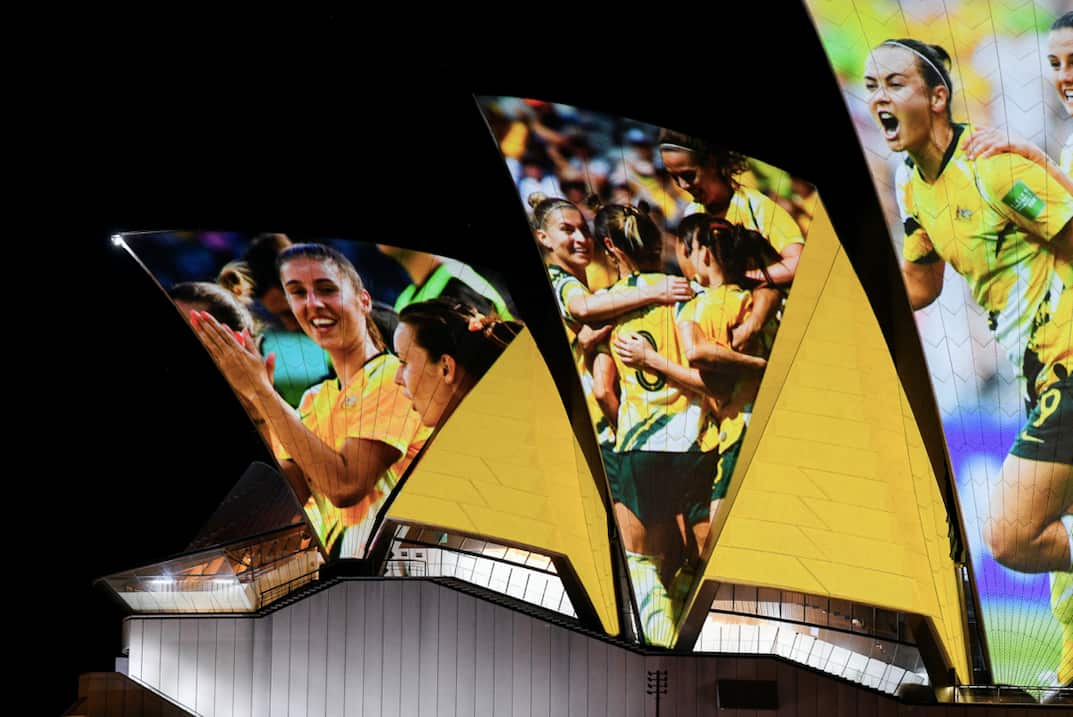 The Sydney Opera House just before the announcement.