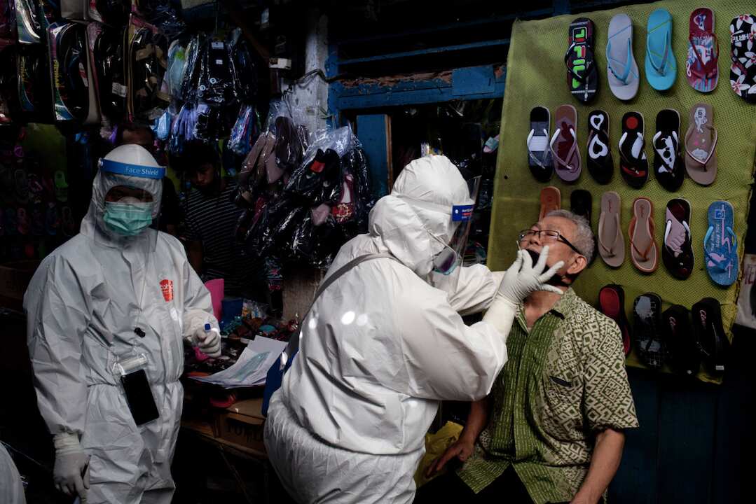 COVID-19 testing in Jakarta.