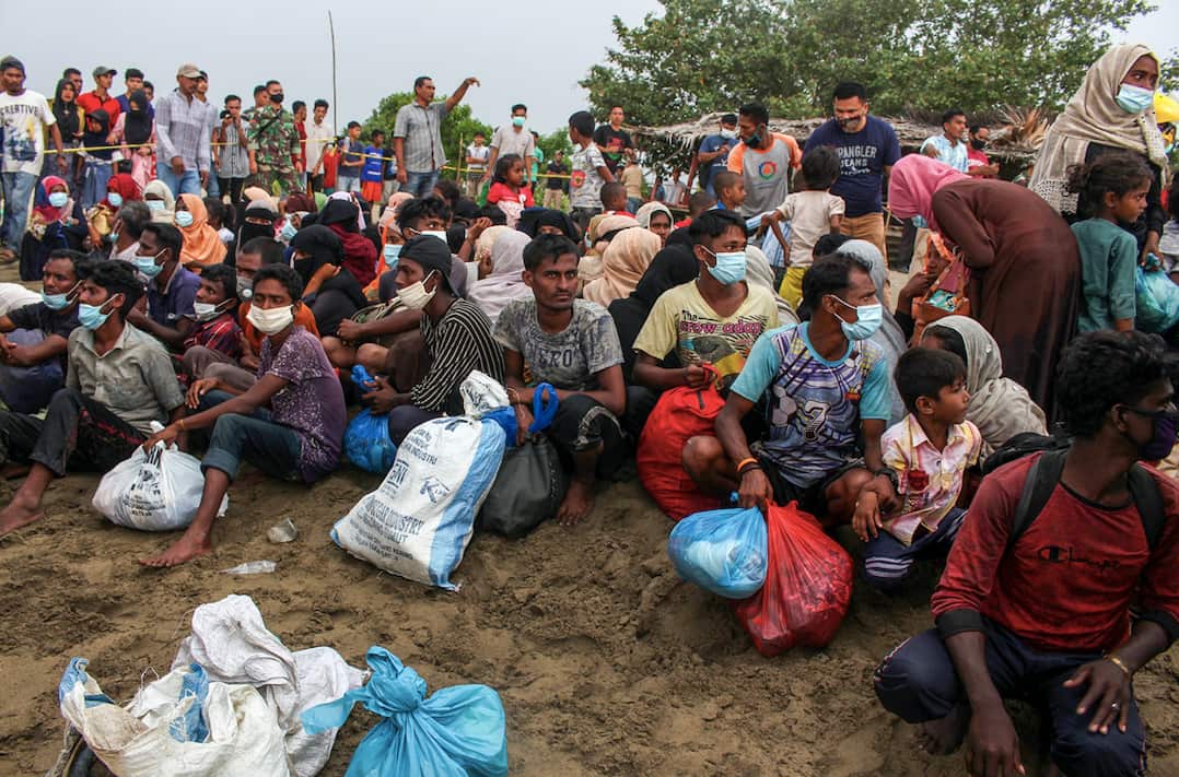 Rescued Rohingya in Indonesia this week.