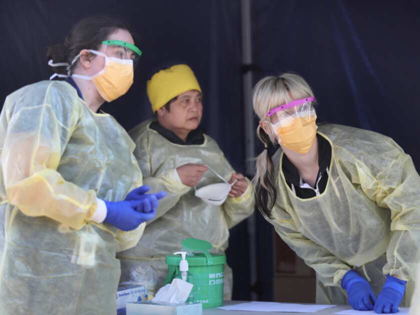 A COVID-19 testing facility in Melbourne.