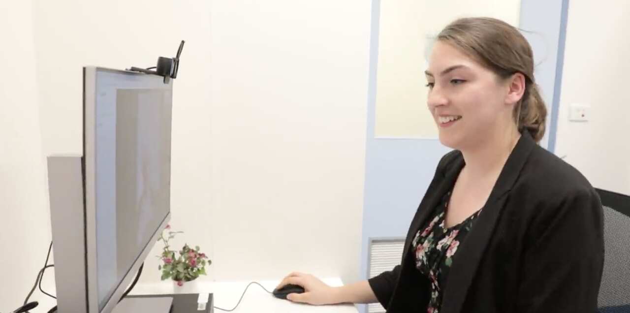 Physiotherapist at Westmead Hospital Natalia Ghosn sees a growing number of her CALD patients via video link during the pandemic.