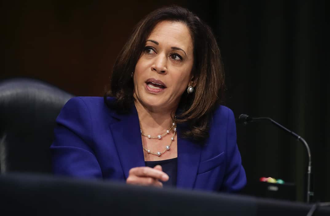 Kamala Harris speaks during a Senate Judiciary Committee.