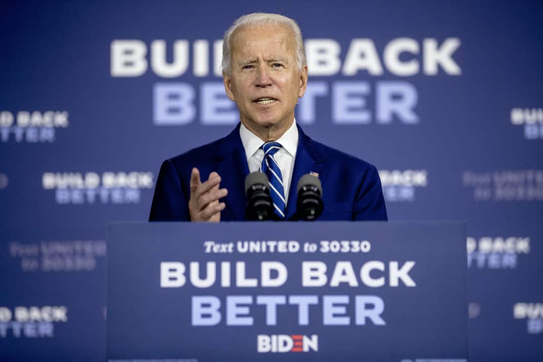 Joe Biden speaks at a campaign event.