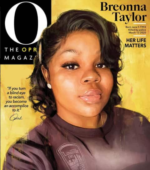 The September issue of Oprah magazine, featuring Breonna Taylor. 