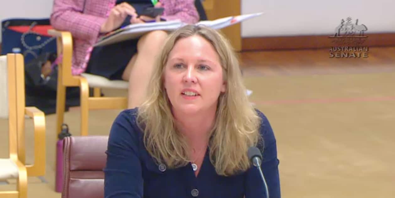 NDIS Actuary Sarah Johnson at Thursday's Senate hearing