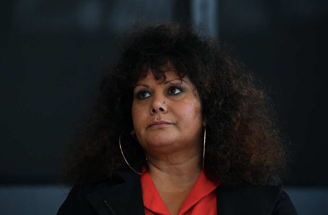 Labor Senator Malarndirri McCarthy waits for a press conference for the start of NAIDOC week in Canberra, Monday November 9, 2020