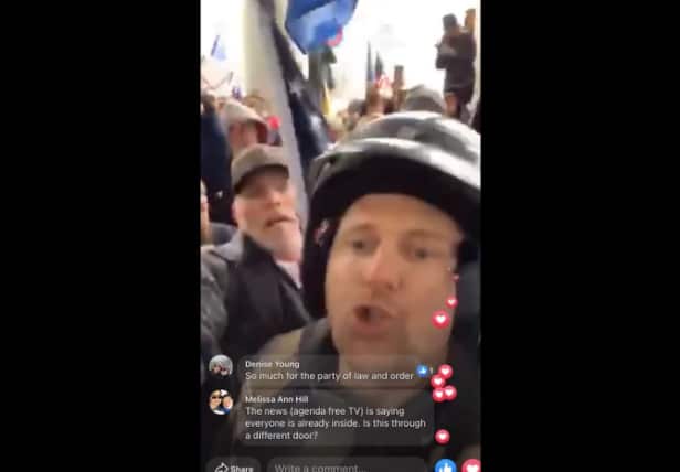 Derrick Evans posted a live stream to his social media showing him storming the Capitol