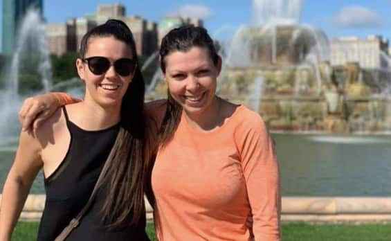 Jacqui and her partner Josie in Chicago for the NBA tryouts.